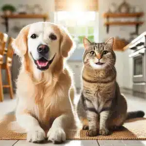 Dog and cat together